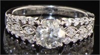 14kt Gold Round Brilliant 1.53 ct Diamond Ring