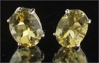 Natural 4.00 ct Golden Citrine Stud Earrings