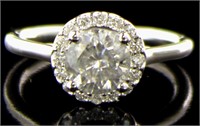 14K White Gold 1.78 ct Round Diamond Ring