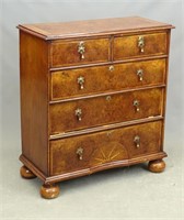 Burled Walnut Chest of Drawers