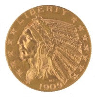 1909-D Indian Head $5.00 Gold Half Eagle