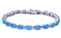 Oval 12.50 ct Australian Blue Opal Bracelet