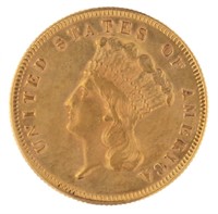 1878 Indian Princess $3.00 Gold Coin *RARE