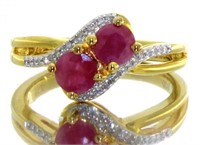 Natural 1.21 ct Ruby & Diamond Double Solitaire
