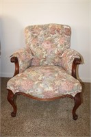 Upholstered vintage armchair