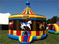 Carousel Inflatable Bouncer Includes Blower