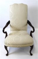 Queen Anne Upholstered Arm Chair