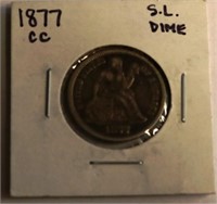 1877 CC Seated Liberty Dime