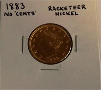 1883 "No Cents" Racketeer Nickel
