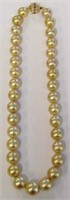 Rare Golden South Sea Pearl 18" Necklace