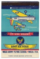 Wwii Front Strike Matchcover - Waco Army Air Force