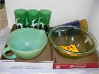 GREEN DEPRESSION MIXING BOWL, JADEITE FIRE-KING