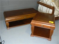 COFFEE TABLE AND MATCHING END TABLE (VERY NICE)