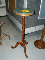 GREEN MARBLE TOP PLANT STAND