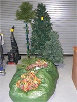 3 ARTIFICIAL TREES, HUGE STORAGE BAG FILLED WITH