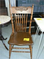 ANTIQUE PRESSED BACK CHAIR