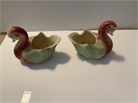 Ceramic figurines - two (2) swans