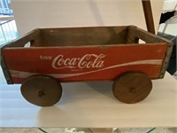 Wooden coke crate wagon with wooden wheels