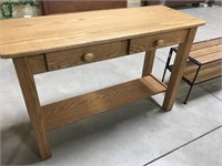42x28x16 Inch Oak Sofa Table