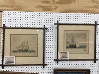 Pair of 19x19 Inch Marcel Ship Etchings
