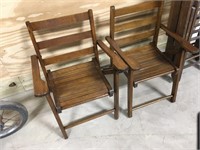 2 Children's Wood Folding Chairs