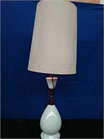 Table Lamp w/Shade-Ceramic & wood base 38"