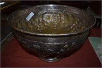 Brass (?) Center Pedestal bowl with fruit design