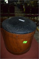 Custom leathertop bucket stool by "Bentwood"