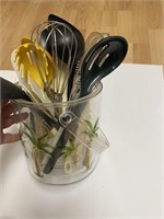 Kitchen utensils with palm tree plastic wine