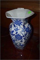 Cobalt blue Bombay Floral vase 18" H