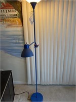 Blue pole lamp with reading light