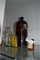 Six medicine & alcohol bottles