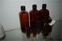 15 Assorted Size Amber Glass Medicine Bottles