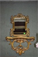 Gold gilded shelf & mirror from the Bombay