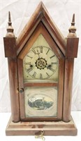 Waterbury Clock Co. Steeple Clock w/ Key &