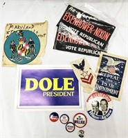 Political Pins & Stickers Lot