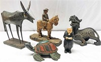 Metal & Wood Carved Figures