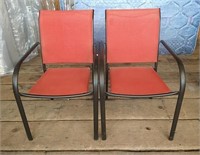 2 Red Patio Chairs