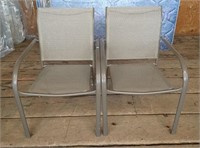 2 Tan Patio Chairs