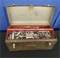 Craftsman's Metal Tool Box with Sockets and Tools