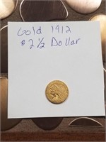 GOLD 1912 $2.50 DOLLAR COIN