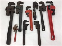 Large Lot of Pipe Wrenches