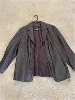 Men's brown leather jacket - XL