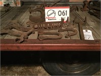 Wagon Wrench, Cast Iron Tool Box, Oil Can Holder,