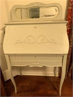 French Shabby Chic White Ladies Drop Front Desk