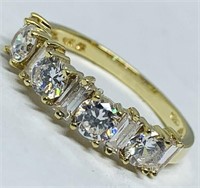 14KT YELLOW GOLD CZ RING 2.70 GRS SIZE 73/4