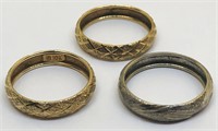 10KT GOLD SET OF 3 RINGS 2.30 GRS SIZE 7