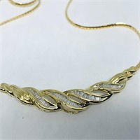 14KT YELLOW GOLD .75CTS DIAMOND NECKLACE