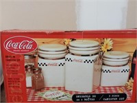 Coca-Cola Drive in canister set includes 1 8in