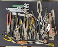 163 - LARGE LOT OF WRENCHES, PLIERS, & MORE (5)